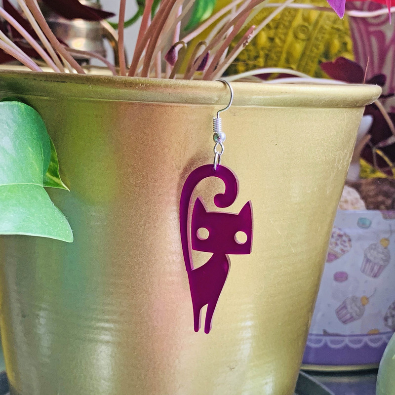 گوشواره دخترانه طرح گربه کد 003