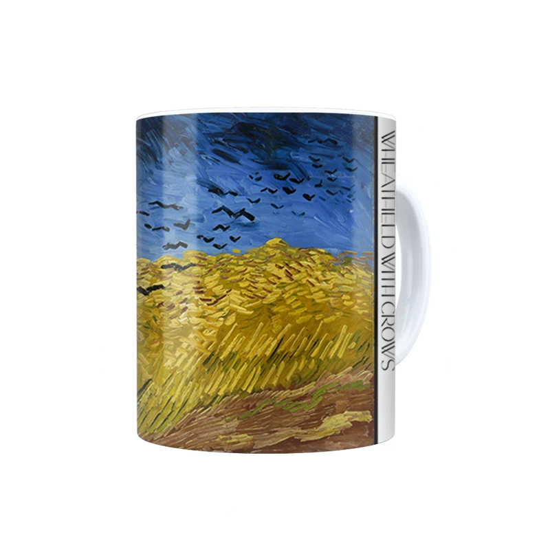 ماگ ترمه طراحان ایده مدل مزرعه گندم و کلاغ ها از ونگوگ کد art0003