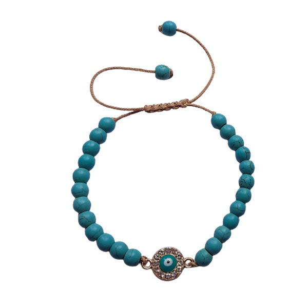 دستبند زنانه مدل فیروزه ای پلاک نگین دار کد HC106 دستبند زنانه مدل فیروزه ای پلاک نگین دار کد HC106