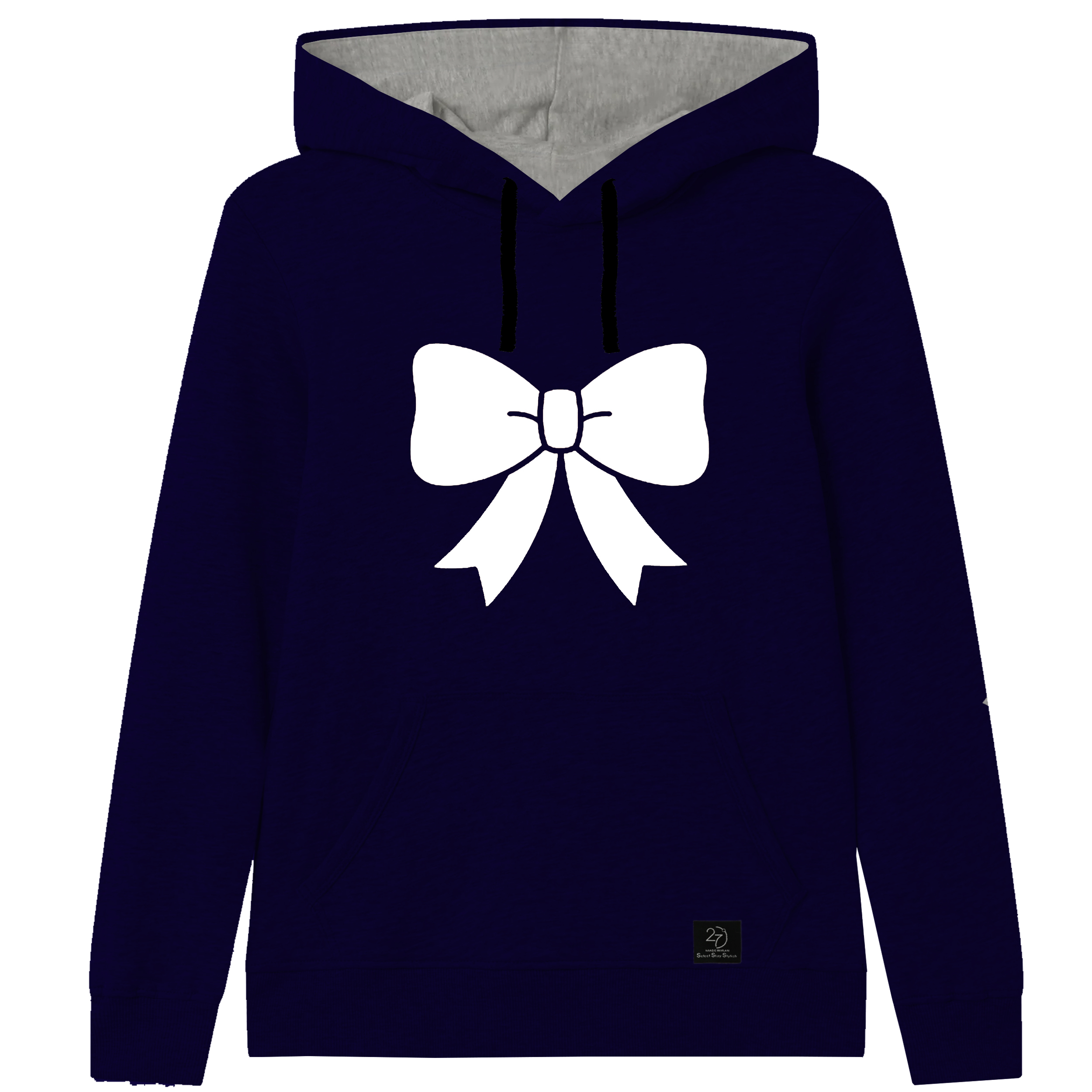 هودی دخترانه 27 مدل پاپیون کد F34 رنگ سرمه ای 