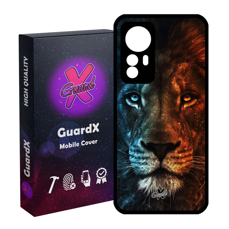 کاور گارد ایکس طرح شیر مدل Glass10634 مناسب برای گوشی موبایل شیائومی Redmi Note 12S