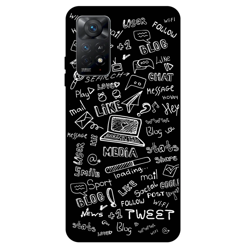 کاور مگافون طرح رسانه های اجتماعی مدل 1898 مناسب برای گوشی موبایل شیائومی Redmi Note 11 Pro 4G / 5G