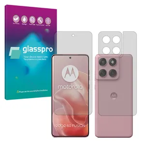 Glass Pro Hydrogel model Transparent Screen Protector for Motorola Edge 60 Fusion mobile phone along with the back protector