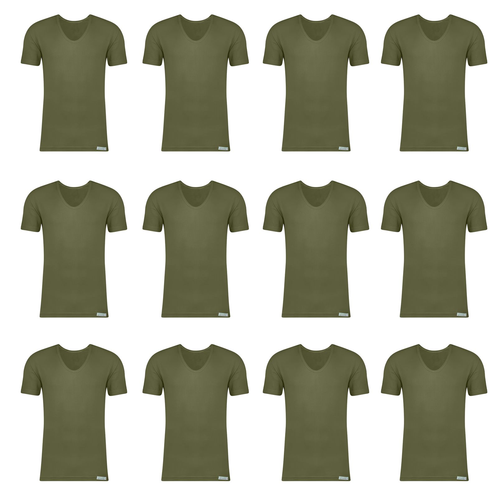 زیرپوش آستین دار مردانه برهان تن پوش مدل 6-02 بسته 12 عددی رنگ سبز