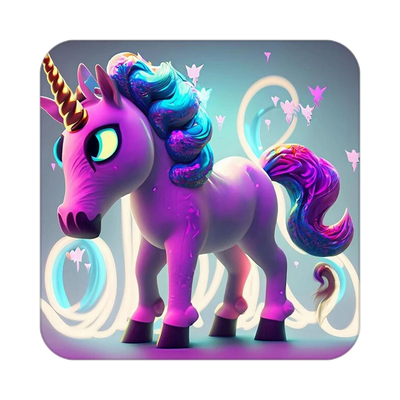 زیر لیوانی کاکتی طرح اسب تک شاخ و یونیکورن مدل mp28973