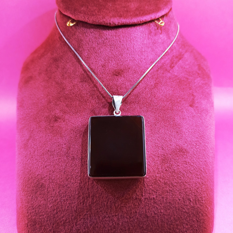 آویز گردنبند نقره زنانه مدل عقیق خراسانی