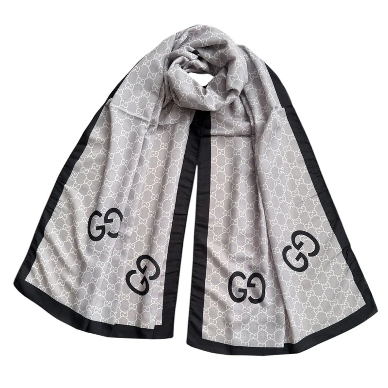 شال زنانه مدل نخی تابستانی زمینه زنجیری حاشیه ساده