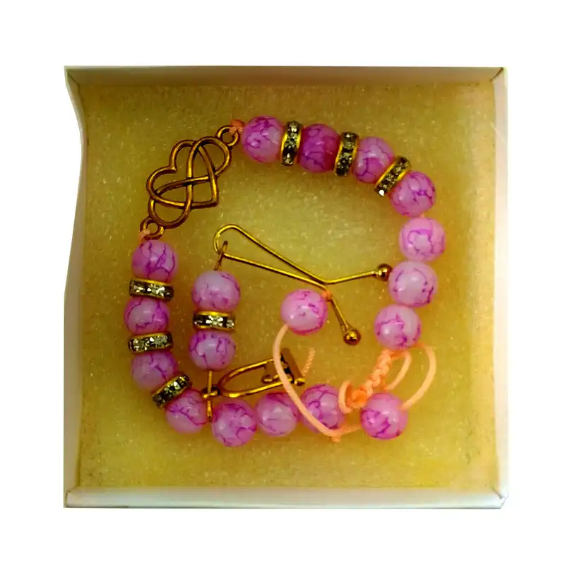 دستبند زنانه مدل مهره ای به همراه گیره روسری