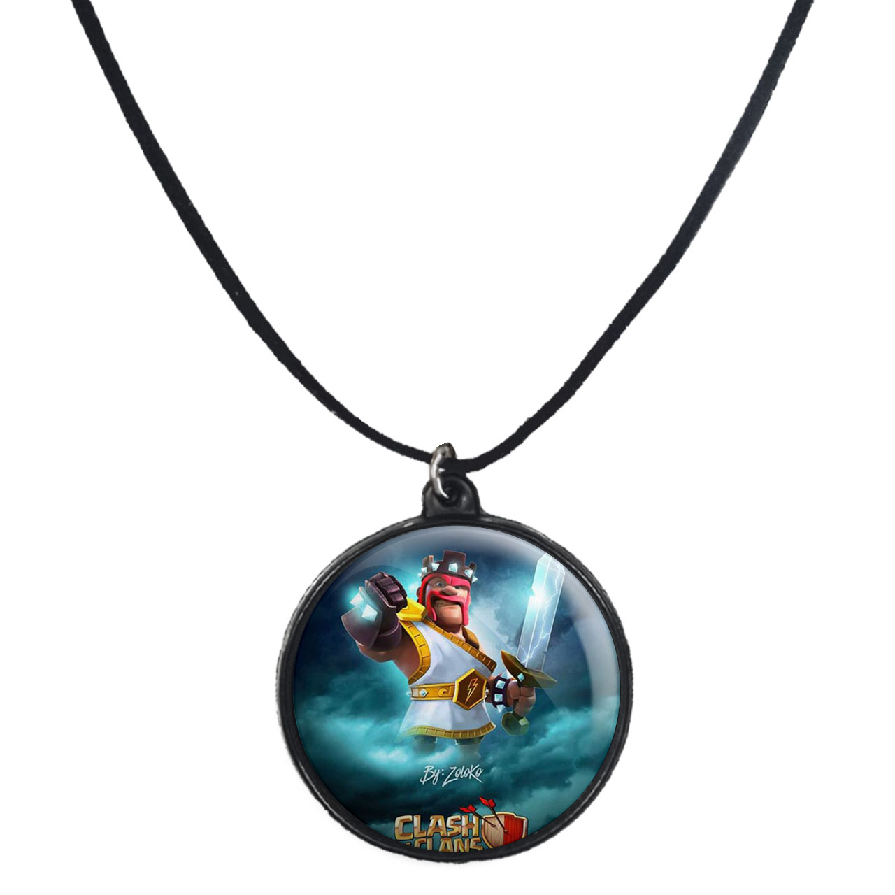 گردنبند پرمانه طرح کلش آف کلنز کد pmb.872 مدل دو طرفه