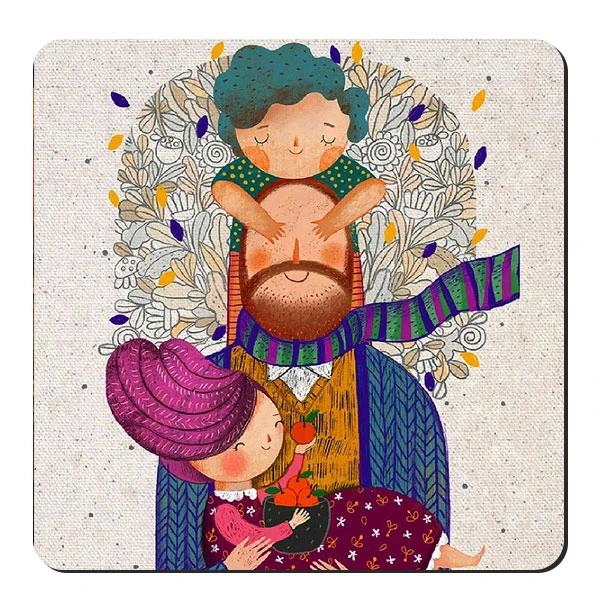  زیر لیوانی طرح پدر و فرزندان کد nzl25