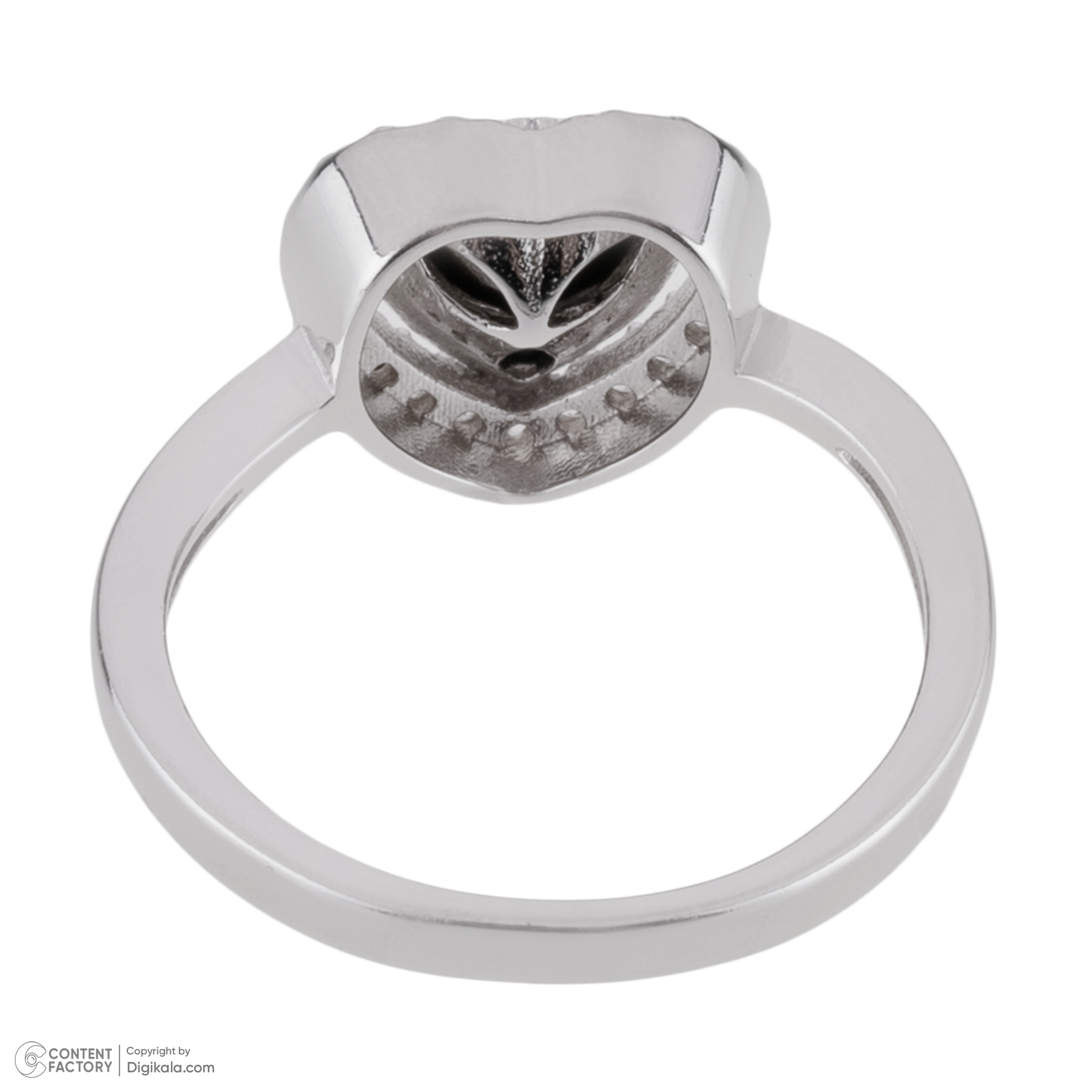 انگشتر نقره زنانه سواروسکی مدل قلب دور سنگ جواهری کد 477887