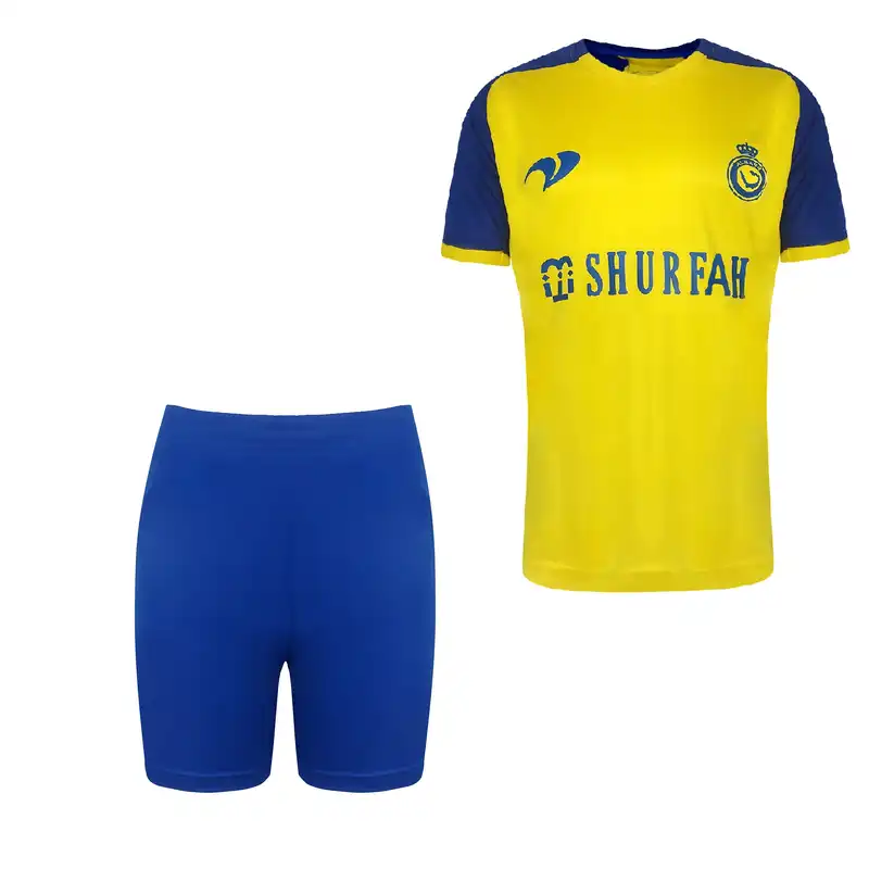 ست تی شرت آستین کوتاه و شلوارک ورزشی پسرانه مدل النصر رونالدو کد 2023