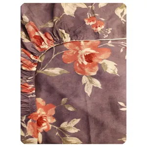 ملحفه کتان نخ رزین تاژ مدل ایزابل کد 1-101 یک نفره سایز 200x90 سانتی‌متر