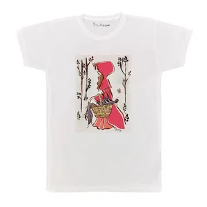 تی شرت آستین کوتاه بچگانه پرمانه طرح شنل قرمزی کد pmt.6262