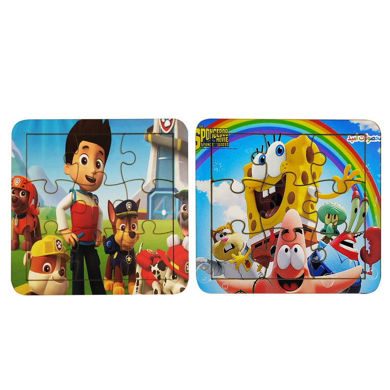 پازل 9 تکه محصولات امید مدل کارتون کد MO99 بسته 2 عددی