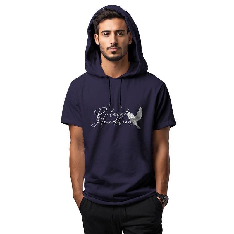 تی شرت کلاه دار مردانه مدل 14020909d رنگ سرمه ای 