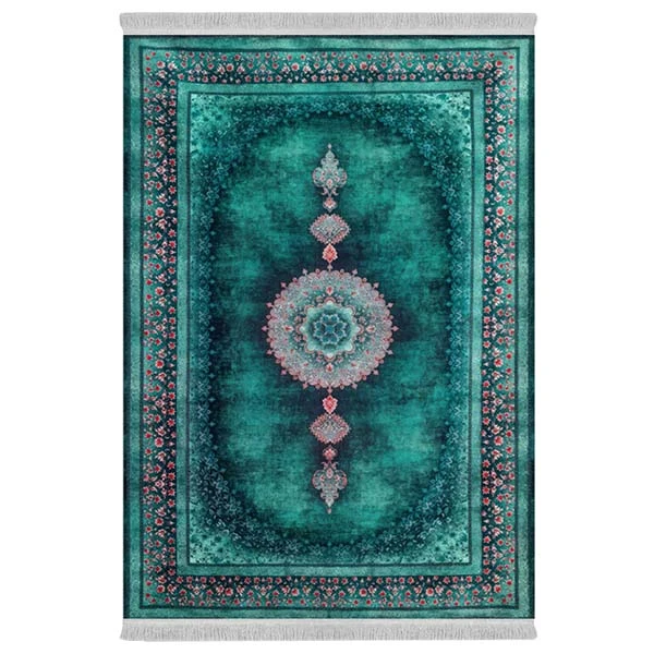 فرش پارچه‌ای دفه مدل فرشینه هازان مخمل طرح فانتزی کد 3110