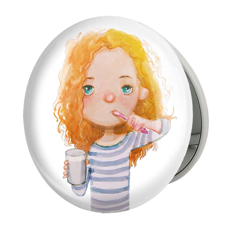 آینه جیبی خندالو طرح دختر مدل تاشو کد 5528