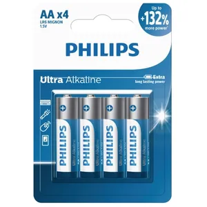 باتری قلمی فیلیپس مدل اولترا آلکالاین UltraAlkaline بسته چهار عددی