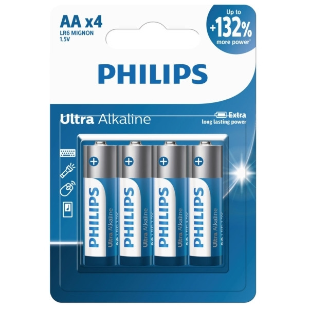 باتری قلمی فیلیپس مدل اولترا آلکالاین UltraAlkaline بسته چهار عددی