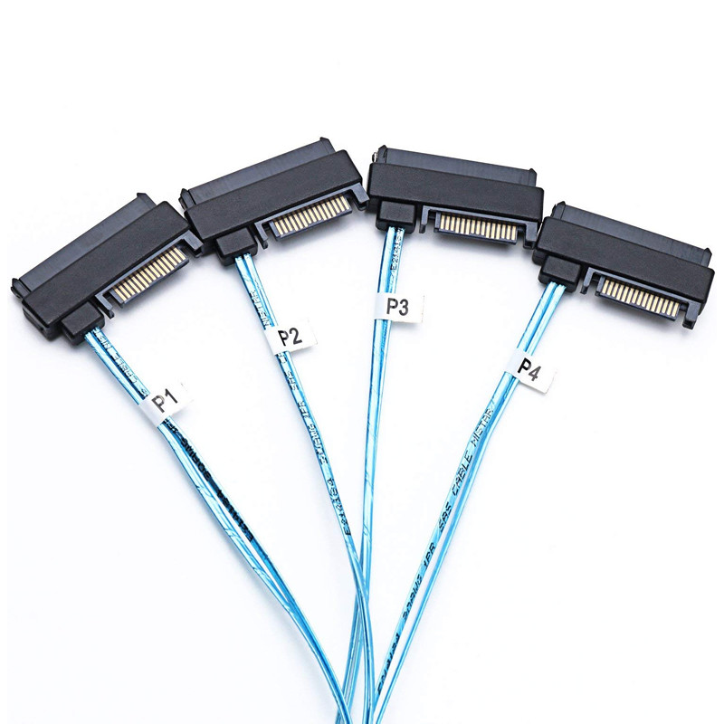 کابل تبدیل Mini SAS HD SFF-8643 به چهار 29pin SFF-8482 با تغذیه ساتا اسمارطور مدل SM155