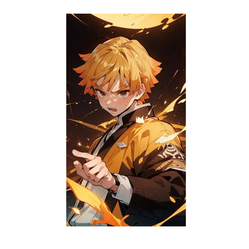 استیکر لپ تاپ و موبایل مدل انیمه طرح شیطان کش زنیتسو آگاتسوما demon slayer Zenitsu Agatsuma کد 740