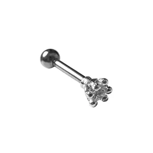 پیرسینگ گوش نقره زنانه مدل تک نگین