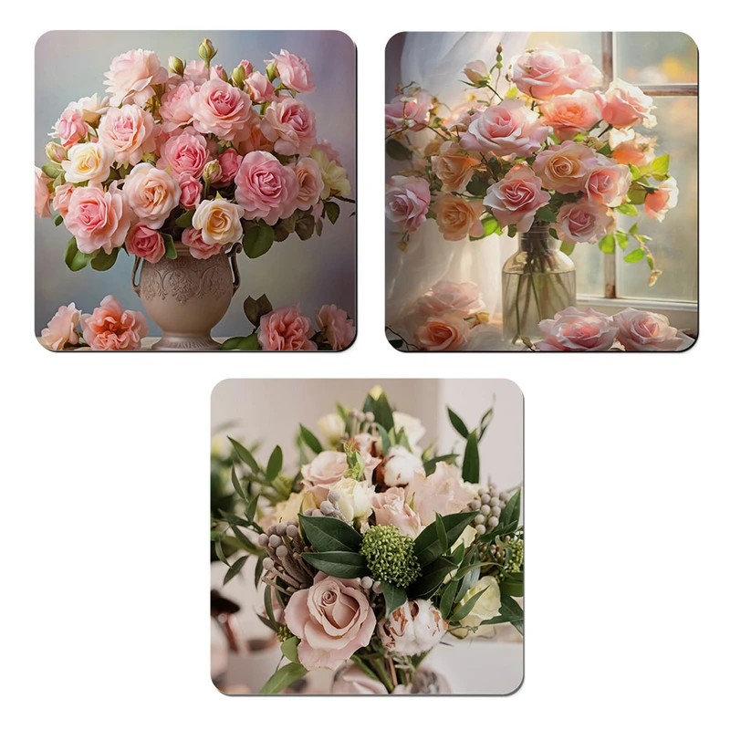 مگنت صباطرح مدل گل و گلدان کد M1310 مجموعه 3 عددی