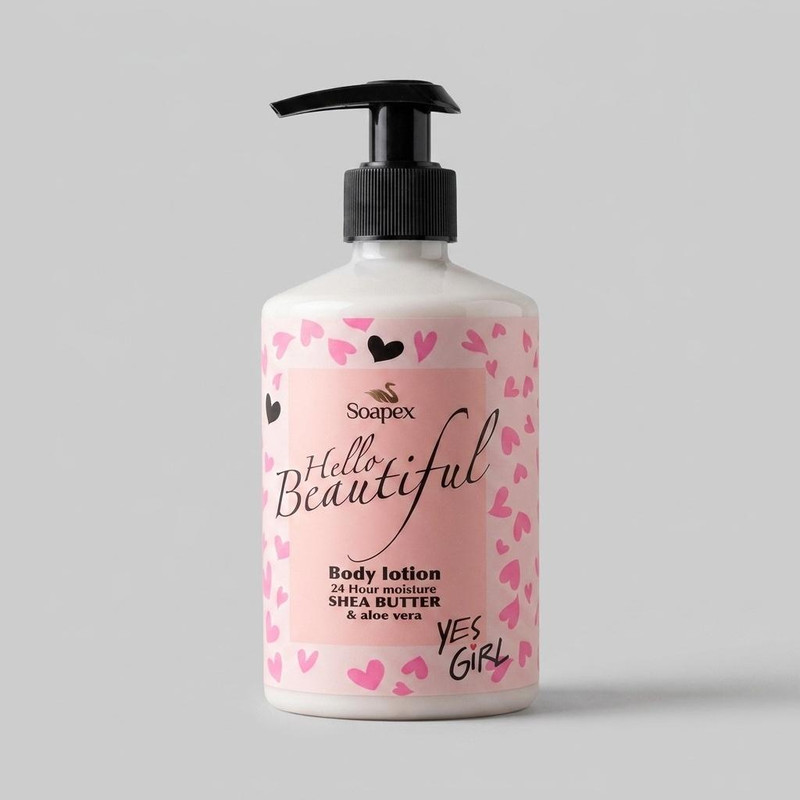 لوسیون بدن سوپکس مدل Shea butter & Aloe vera حجم 350 میلیلیتر با عصاره شی باتر و آلوئه ورا، مرطوبکننده 24 ساعته، مناسب پوست حساس و حاوی ویتامین E برای جوانسازی و کاهش چینوچروک پوست
