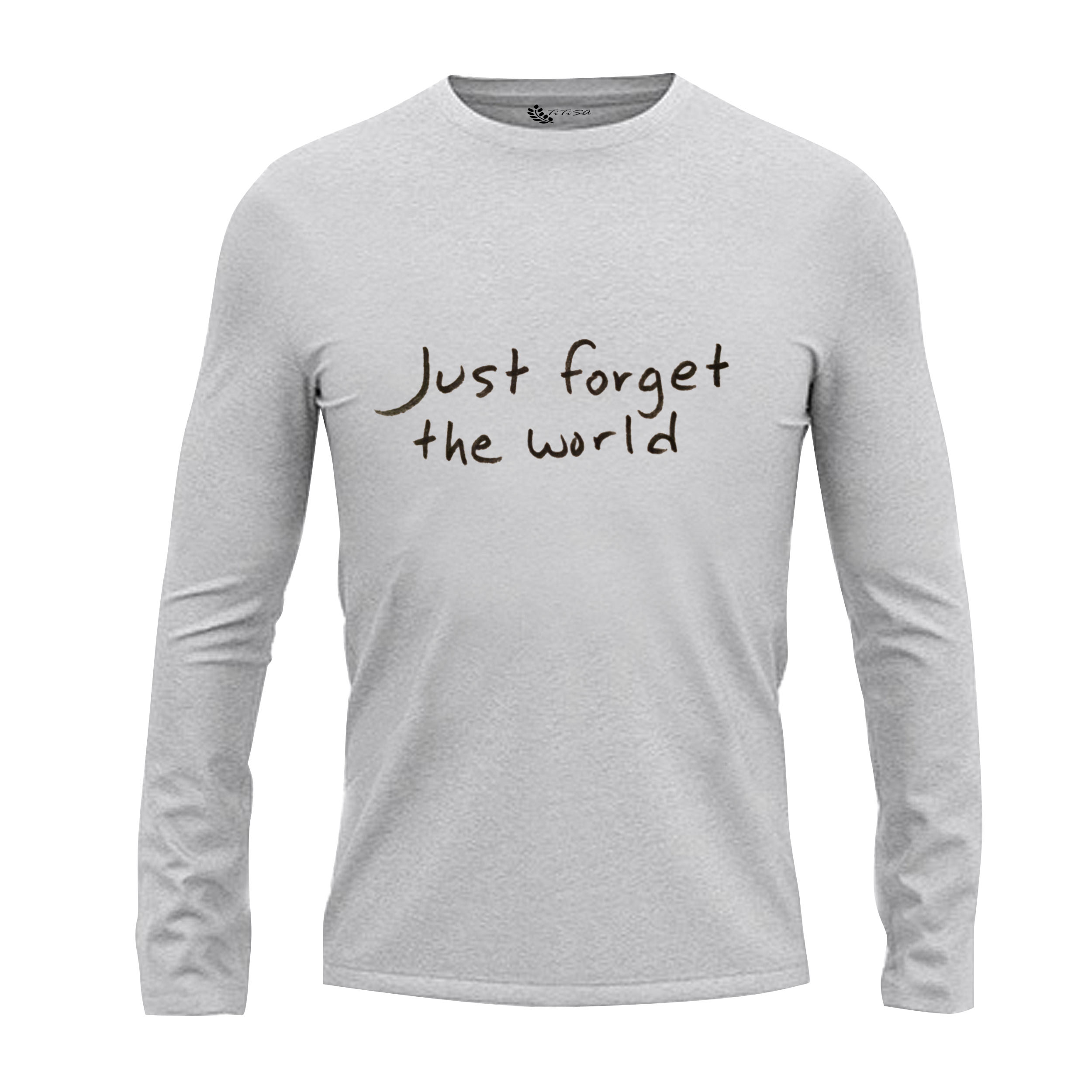 تی شرت آستین بلند مردانه مدل just forget the world