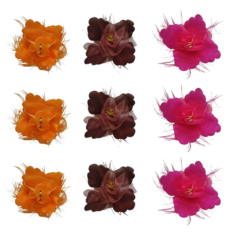 گل رز تزئینی مدل M-FL-9 مجموعه 9 عددی