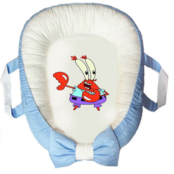 سرویس خواب سه تکه نوزاد ناریکو مدل گارد محافظ دار طرح کارتون باب اسفنجی خرچنگ کد 0636