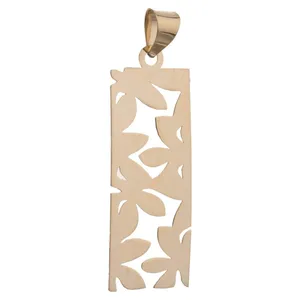 آویز گردنبند طلا 18 عیار زنانه قیراط طرح برگ کد GH4348