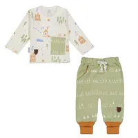 ست بلوز آستین بلند و شلوار راحتی نوزادی پی اند ای مدل 172619