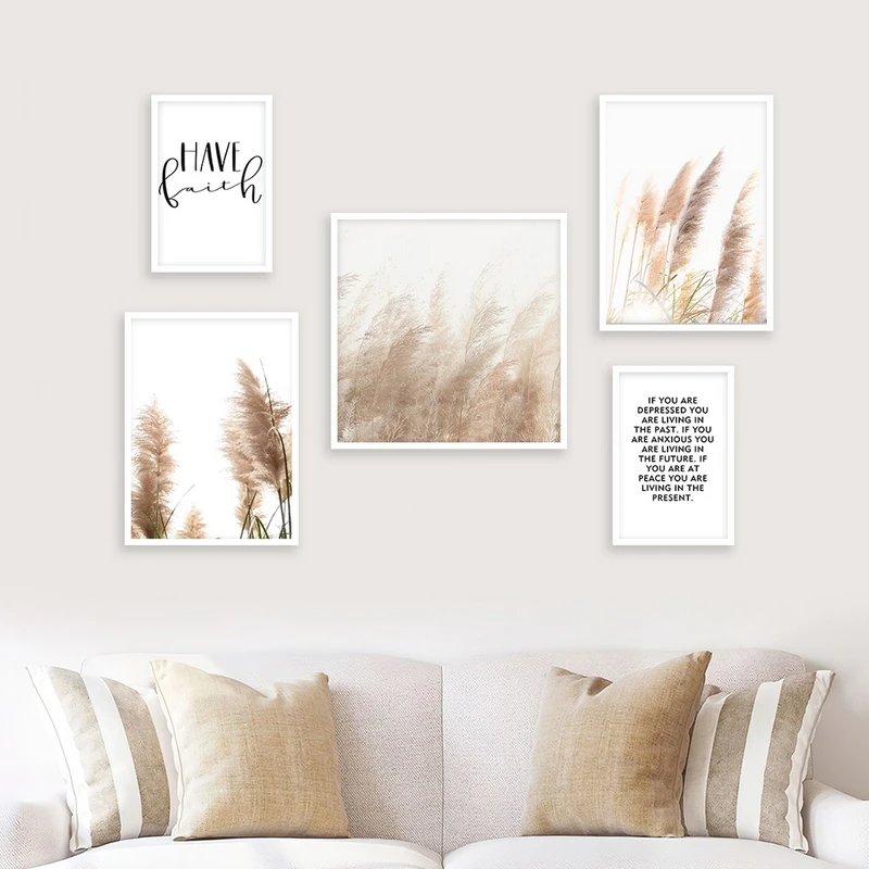 تابلو بکلیت طرح مدرن طبیعت مدل شاین اکلیلی W-1008 مجموعه 5 عددی