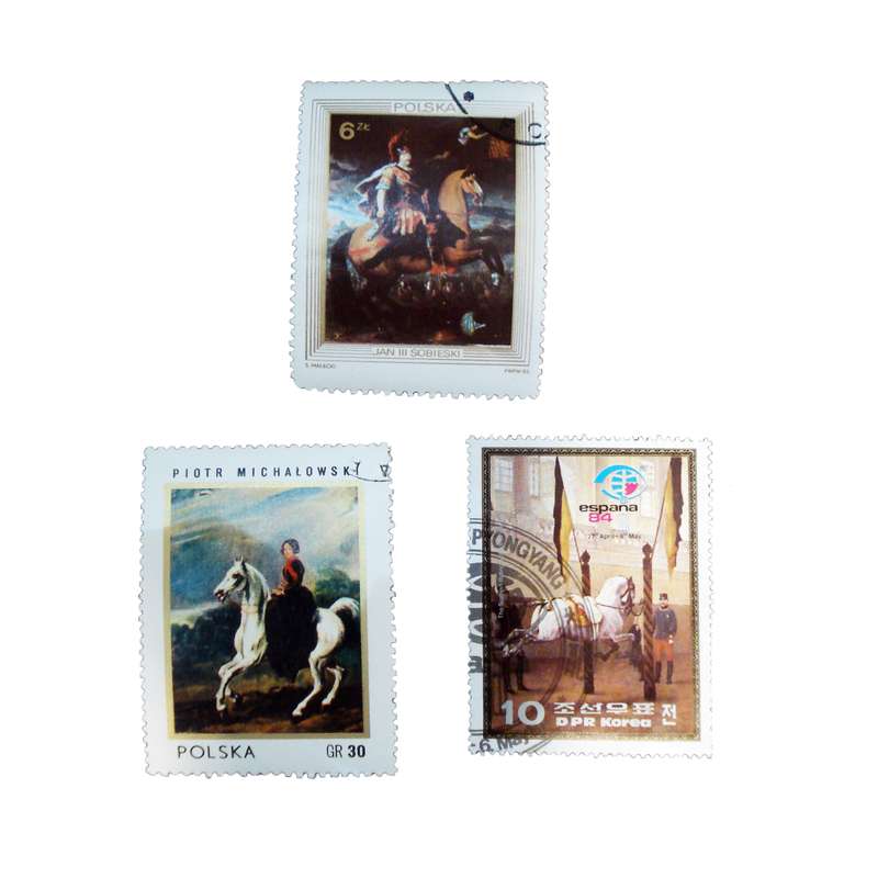 تمبر یادگاری مدل اسب سوار کد DS1582 مجموعه 3 عددی