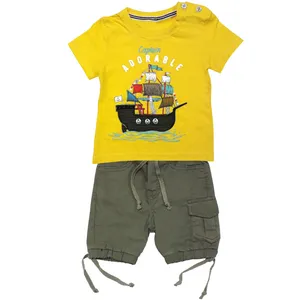 ست تی شرت و شلوارک پسرانه طرح کشتی کد 3341