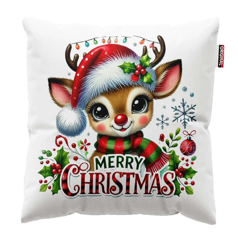 کوسن پاد آفرین طرح کریسمس کد 2599 سایز 30*30 سانتی متر