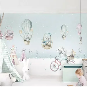 پوستر دیواری اتاق کودک مدل بالن خرگوش دوچرخه سوار DVRF1655