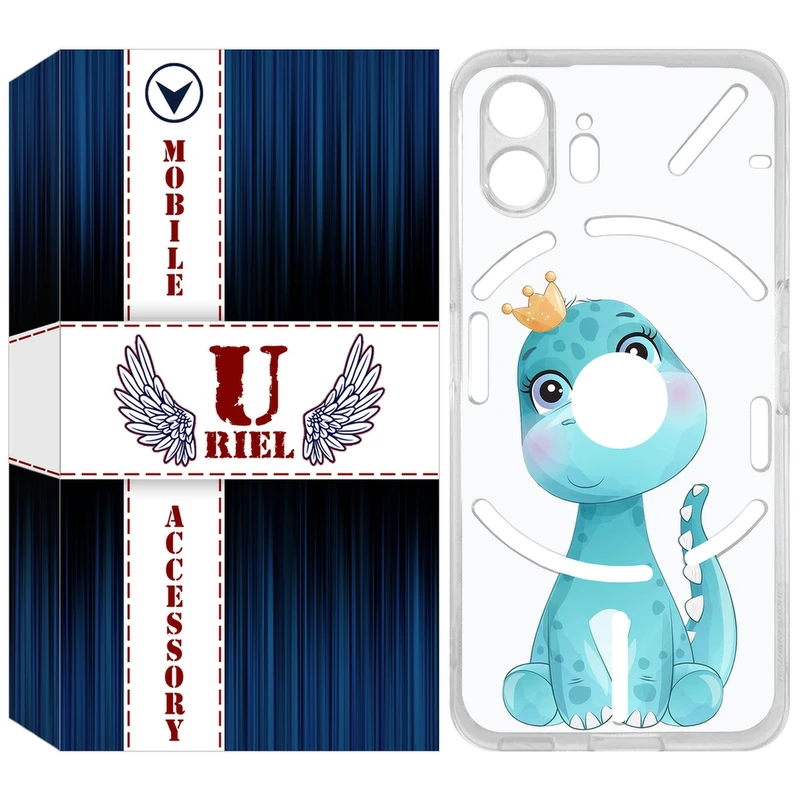 کاور یوریل مدل Clear کد 60 طرح دایناسور مناسب برای گوشی موبایل ناتینگ فون 2