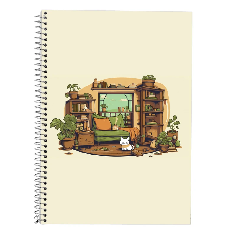 دفتر زبان 50 برگ مدوپد مدل سه خط طرح Ghibli کد DF2378