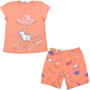 ست تی شرت و شلوارک دخترانه نیروان مدل 2152- 3