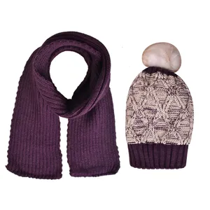 ست کلاه و شال گردن بافتنی بچگانه مدل SF-0015