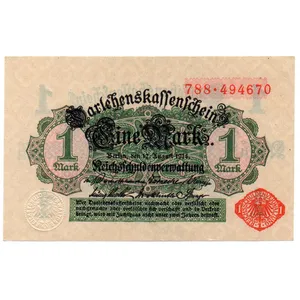 اسکناس تزئینی آلمان قدیم مدل یک مارک 1914