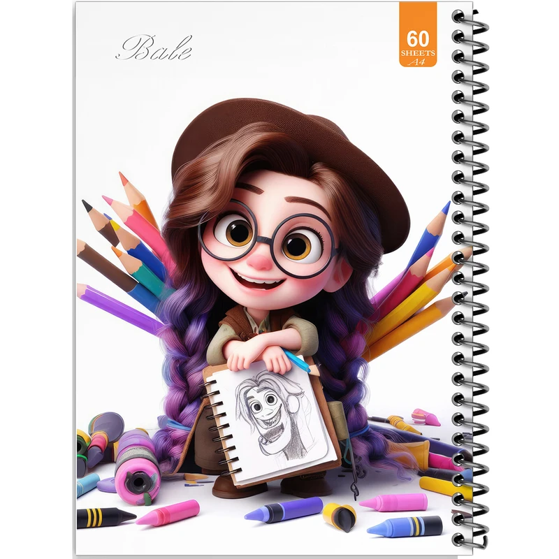 دفتر نقاشی 60 برگ انتشارات بله طرح فانتزی دخترانه کد A4-O50