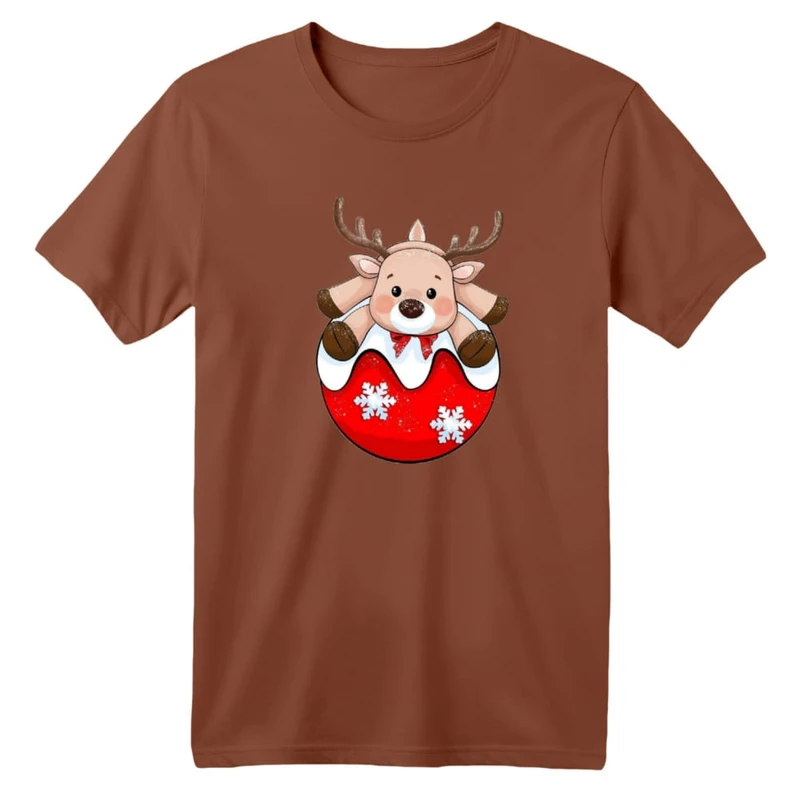 تی شرت آستین کوتاه بچگانه مدل گوزن کریسمس کد 4