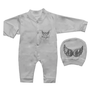 ست سرهمی و کلاه نوزادی مدل فرشته کد 601