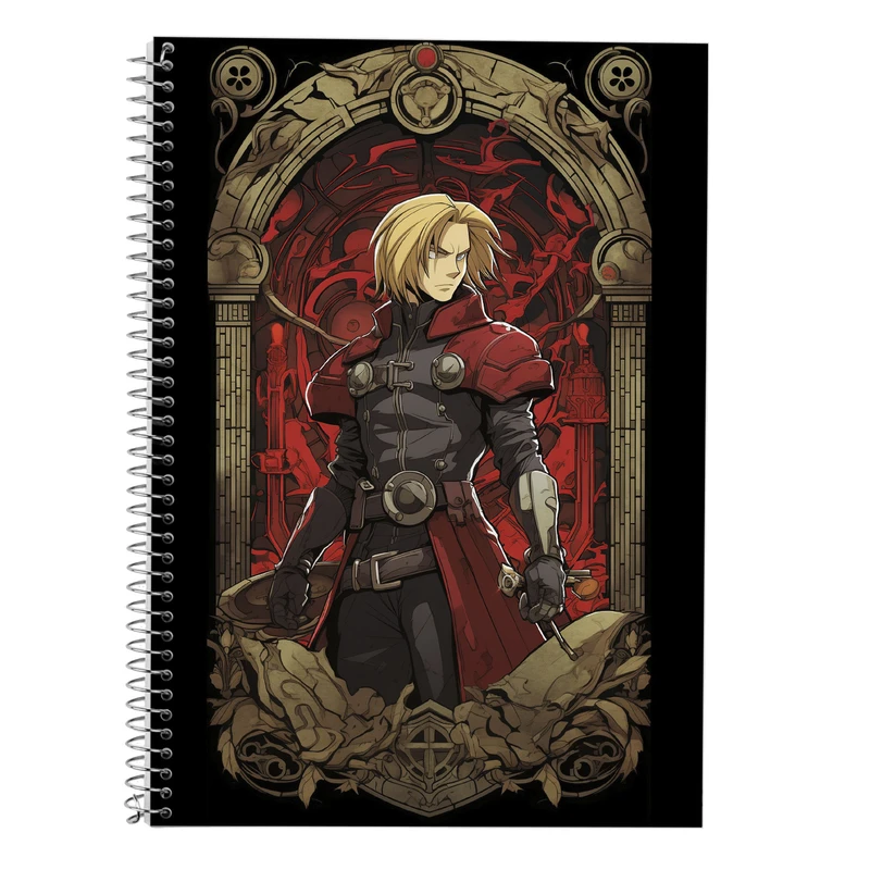 دفتر زبان 50 برگ مدوپد مدل دوخط طرح Fullmetal Alchemist کد DF2345