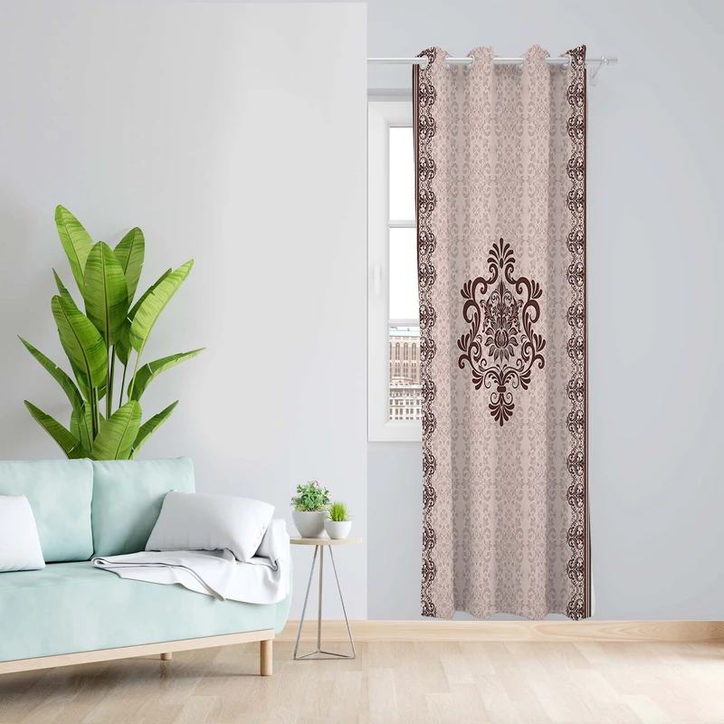 پرده طرح ترنج مدل مخمل پانچی کد 1719 z سایز 140x200 سانتی متر