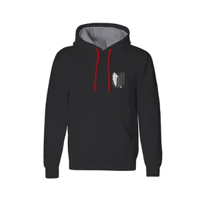 هودی مردانه مدل Attack on titan کد K24 رنگ مشکی